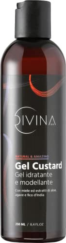 Gel Custard per capelli ricci, super-ricci, afro Natural&Amazing di DIVINA BLK. Azione Idratante Anticrespo e Modellante, con estratti naturali (250ml)