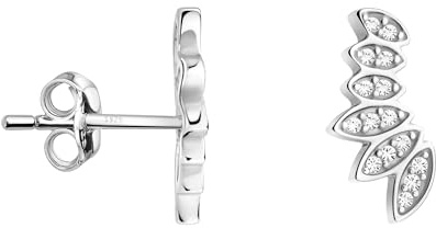 SOFIA MILANI - Damen Ohrringe 925 Silber - mit Zirkonia Stein - Blatt Zweig Ohrstecker - 20590