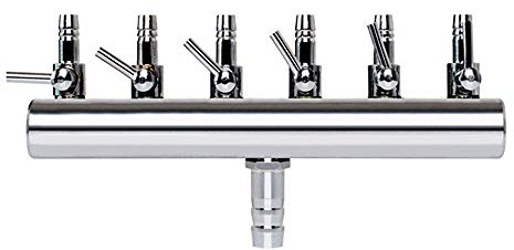Luftpumpe Shunt,Luftventilverbinde 6 Köpfe Edelstahl Luftverteiler Air Ventil Schlauchverbinder Filter für Aquarium Fisch Tank,Luftverteiler Eingang 8 mm Ausgang 4 mm Lufthahn Aquarium Zubehör