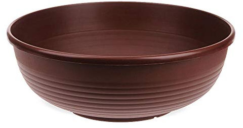 matches21 - Macetero para jardín y tumbas, para interior y exterior, plástico, color marrón, 1 unidad, diámetro 30 x 13 cm