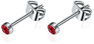 G23 Titan Ohrstecker für Damen Herren Mädchen Ohrringe Hypoallergen Nickelfrei 3mm/4mm/5mm/7mm Kristallohrringe Ohrschmuck Geburtstagsgeschenk
