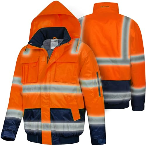Safetytex Warnschutz Pilotenjacke Hi Viz wasserdicht winddicht
