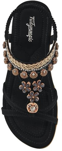 FUDYNMALC Womens Sandals Flat Shoes: Casual Summer Dressy Flats Gladiator Comfortable Walking Footwear