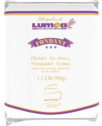 Dekozauber24 Fondant Icing 500g, for cakes and figurines, gluten free, ready to roll, edible cake decorations (White)