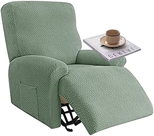 Sesselschoner für Relaxsessel 4-Teilig Alleine Waschen mit Seitentasche,Fernsehsessel Bezug Separat Gereinigt Stretch Husse Relaxsessel Sesselbezug Stretch,Elasthan ( Color : #35 , Size : 1 Sitzer )