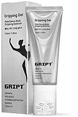 GRIPT Professional Pole Dance Chalk Body Gripping Gel Body Grip Solution Mess Less Sweat Resistant Long Lasting Skin Condition Care, 3.38oz (100ml)
