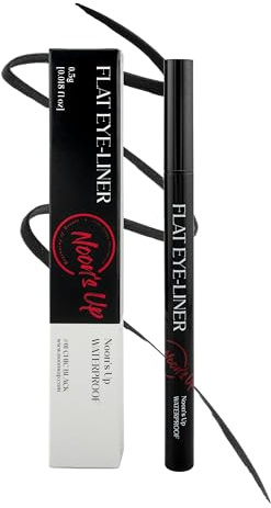 NOON'S UP Flacher Eyeliner – wasserdichter flüssiger Eyeliner | Ultradünner und fettarmer schwarzer Eyeliner | Flüssiger Eyeliner schnell trocknend E wasserdicht | Eyeliner