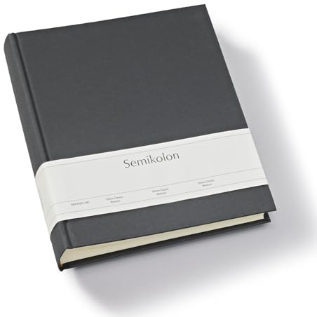 Semikolon 369955 Photo album Classic Medium - 21.6 x 25.5 cm - 80 pages cream, for 160 photos - lava stone grey