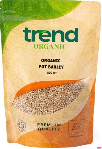 Trend Organic Pot Barley, 500g - Whole Grain Goodness in Every Bite, Rich in Protein & Fibre, Sustainably Sourced, Certified Organic, Vegan, Non-GMO, No Additives No Preservatives, Raw