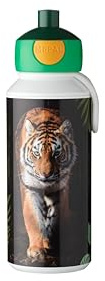Mepal Campus Dricksflaska, Läckagesäker, Bpa-Fri Och Diskmaskinssäker Popupflaska För Skolan, 400 Ml, Wild Horse