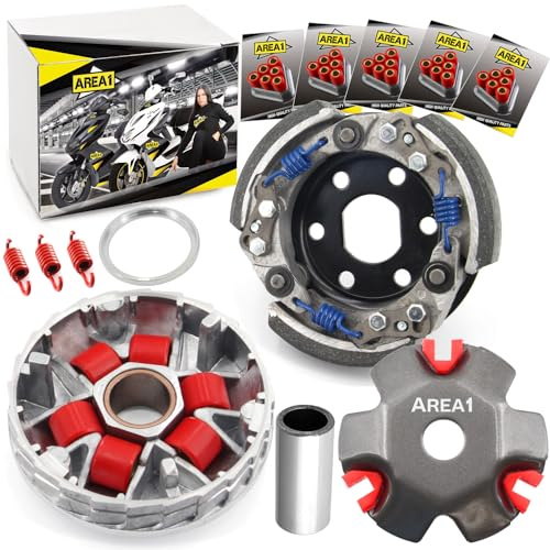 Area1 Tuning Variomatik + Tuning Kupplung 2Takt 50ccm Kompatibel mit Agility RS Naked Dink G-Dink Grand Dink Heroism Like People Super8 Super9 Top Boy Vitality Cross Yager Spacer Yup