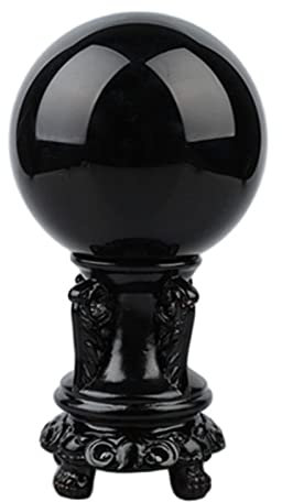 UYCUODLUY Natürlicher Obsidian-Stein, Kristallkugel, Heimdekoration, Kugel, Diviner, kreisförmige Kristalle, Hochzeitsfotografie, Zubehör (Color : Ball, Size : 80mm Diameter Ball)