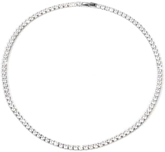 UNSHINEBAR Tennis Kette für Herren und Damen - Streetwear Iced Out Tennis Chain aus Edelstahl und 18K Gold mit Zirkonia Steinen - Wasserfeste Tennis Kette - 4mm Breite Halskette