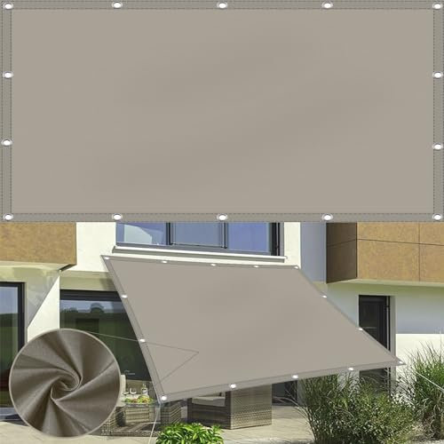 Imperméable Toile Ombrage 3 x 4 m Intempéries Anti-UV Résistante Déchirure Voile d'ombrage Hydrofuge avec Corde de pour Agricole Pergola Fleurs Garage, Kaki