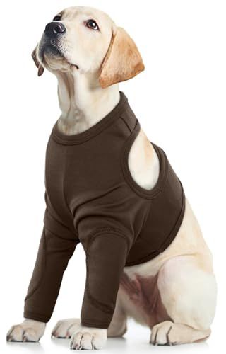 Ellenbogenschutz für Hunde, zur Erholung der Vorderbeine, verhindert das Lecken von Wunden und hält kalte Beine warm, Braun, Größe L