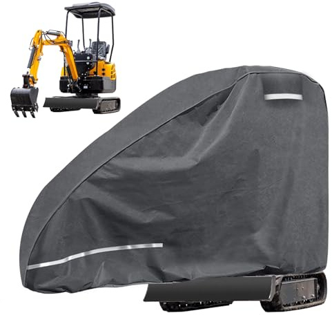 Baggerabdeckung Minibagger Abdeckplane Wasserdicht Atmungsaktive Bagger Vollgarage Kleinbaggerplane Kleinbagger Abdeckplane 420D Abdeckung für Minibagger 800-1600kg Regen Schnee Staub Laub UV-Schutz