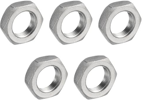 QUARKZMAN 5pz Fuso Tubo Raccordo Esagonale Controdado 304 Inossidabile Acciaio Esagonale Blocco Dado 3/8 Femmina Filettatura (DN10) per Idraulica Fissa Acqua Scopa e Sottocarro Detergente