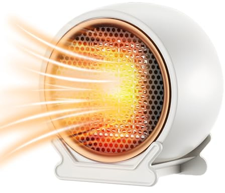 Stufetta Elettrica Basso Consumo, Riscaldatore Elettrico Portatile PTC da 1200 W, 2 Impostazioni di Calore, Riscaldamento Rapido 2S, Protezione dal Surriscaldamento per Casa, Ufficio
