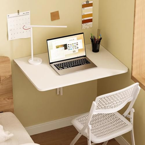 UPWONEC Mesa Plegable De Cocina Montada En La Pared, Tablero De Madera De Estante De Pared, Escritorio Pequeño Montado En La Pared, Soporte Triangular De Mesa Plegable Suspendida