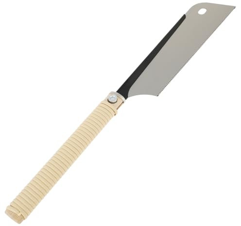 Japanese Hand Saw 10inch SK5 High Carbon Steel Small Japanese Pull Saw with Hex Wrench 17 Teeth Lightweight Beech Handle Carpenter Cut Saw for GardenTrimming Pruning Woodworking Tools