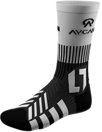 AYCANE Powerlight wadenhohe Eishockey-Socken – ultraleicht, schnelltrocknend, nahtlos, mit Spannschutz gegen Schnürsenkel-Druck & perfektem Sitz im Schlittschuh – Schwarz