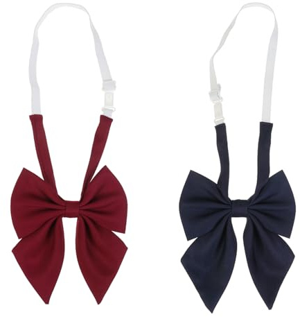 NiceYnn Pré-noué Nœud Papillon Réglable pour Femme Rouge/Bleu Marine