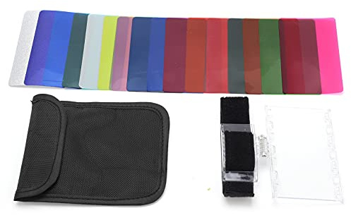 Kit Filtri Colore per Fotocamera 18 Pezzi, Pellicole Trasparenti in Plastica per Correzione Colore - Alta Trasmissione Luminosa, Facile Montaggio con, Compatibile con Flas