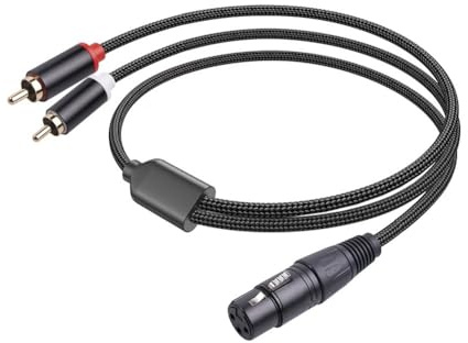 Cavo audio XLR femmina a doppio RCA maschio adattatore anti-interferenza 1m 2m 3m for cavo altoparlante microfono amplificatore di potenza(1PC,2M)