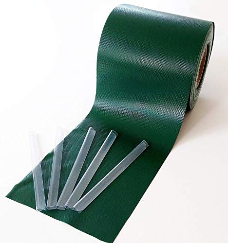 PVC 650g/m² 35mx19cm Sichtschutzstreifen Stabmattenzaun Streifen PVC Verschiedene Modelle für den Gartenzaun oder Balkon (Grün)