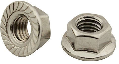 Sechskantmuttern mit Flansch und Sperrverzahnung - M10 - (200 Stück) - Flanschmuttern - DIN 6923 - Edelstahl A2 (V2A) - SC6923 | SC-Normteile
