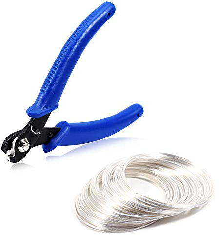 SPEEDWOX Set mit 100 silbernen Drahtschneidern von 12,7 cm für die Herstellung von Armbändern, Schmuck, Perlen, Bastelarbeiten, Bastelzubehör