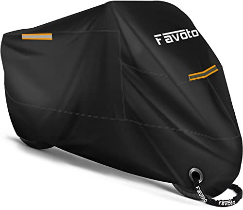 Favoto Telo Coprimoto Resistente a Acqua, Polvere, Pioggia, Vento, Escrementi di Uccelli, Copertura Antifurto per Moto Motorino Motocicletta Scooter - 295 x105 x 125cm