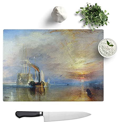 The Fighting Temeraire by Joseph Mallord William Turner - Textured Chopping Board - Worktop Saver - Cutting Board - Heat Resistant, Shatterproof and Hygenic - 39 x 28.5 cm