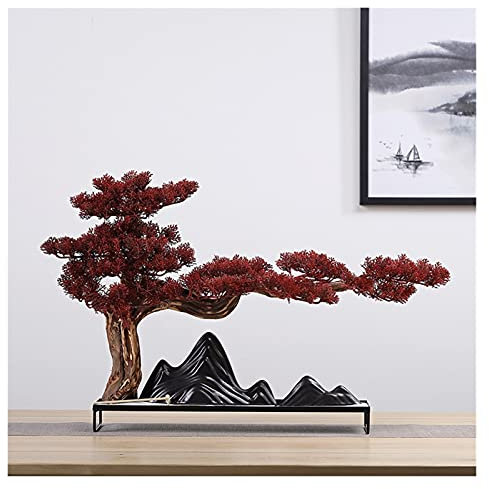 XXXXW Handmade New Simulation Welcome Pine Ornaments Ceramic Crafts Living Room Porch TV Cabinet Home Soft Decoration Gifts Fake Plant (Color : J)