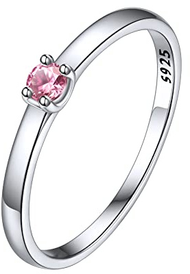 Bestyle Ringe Frauen Silber 925 Personalisiert Mondstein Fingerring Mit Gravur Kristall Ring