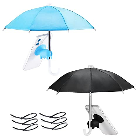 4pcs Phone Umbrella Holder, Phone Umbrella Suction Cup Stand, Phone Sun Shade, Anti-Glare Sun Shade Cover Sun Shield Cell Phone Suction Cup Holder Mini Cell Phone Cute Sunshade Holder Outdoor