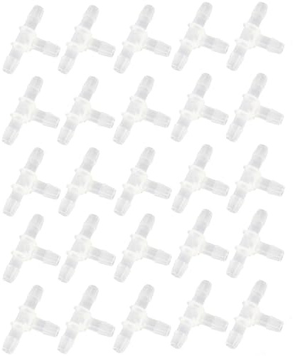 NACX 5/16'' Plastic Hose Barb, T Shaped 3 Way Barbed Fitting, Joint Splicer Mender Union Adapter, 25Pcs