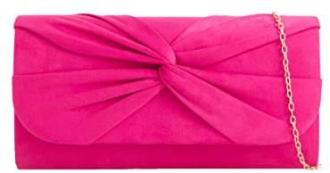 A2ZUKFASHION Womens Ladies Pleated Suede Clutch Bag Wedding Purse Party Prom Evening Handbag | Pleated