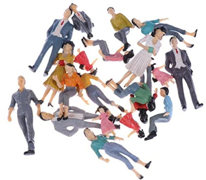 Garneck Miniatur Figuren 20 Stück Mehrfarbig Bemalt Kunststoffmodelle Für Modelleisenbahn Und Puppenhaus Modellfiguren Für Architektur Und Schulprojekte