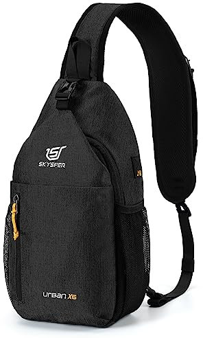 SKYSPER Schultertasche Brusttasche Leichte Sling Bag Klein Wasserfest Crossbody Umhängetasche zum Wandern Outdoor Sports Reise