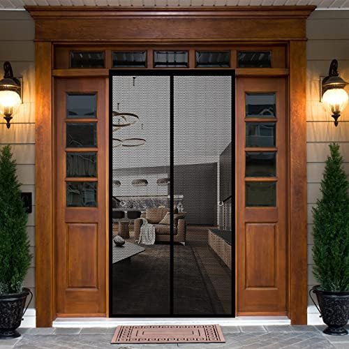 Insektenschutztür Fliegenschutz 105 x 230 cm Fliegengitter Balkontür Kein Bohren Kinderleichte Montage Magnetvorhang Für Balkontür Terrassentür, Schwarz