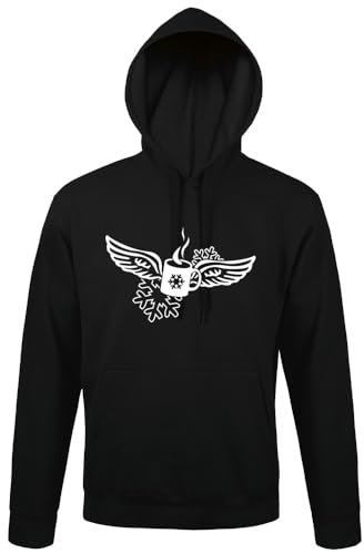 shirt84 Tasse à vin chaud avec ailes d'ange à capuche pour homme, Noir , XXL