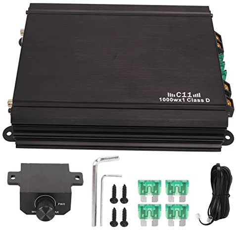 1000W X 1CH Bilförstärkare 1000W Klass D Högkänslig Ljudförstärkare Universal För Högtalare Subwoofer Ljudsystem