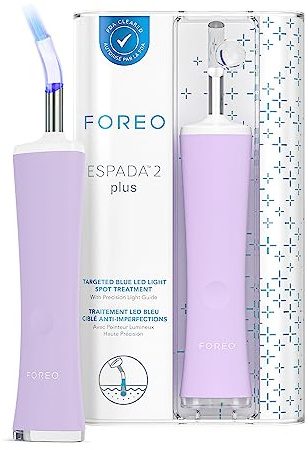 FOREO ESPADA 2 plus Präzise, gezielte LED – Hautpflegegerät zur Behandlung von Unreinheiten – FDA-zugelassen – Medizinisches Silikon – Narben- & Fleckenbehandlung im Gesicht – Lavender