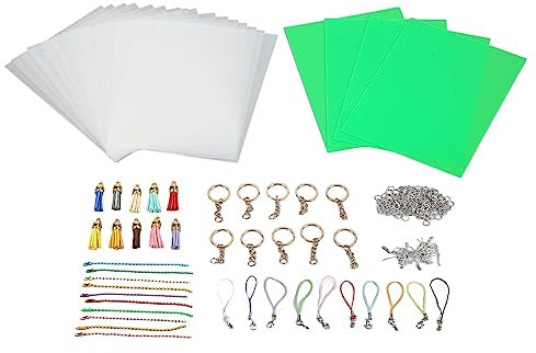 Wärmeschrumpffolien-Set Zum Selbermachen, Handgefertigt, Schrumpffolie, Kunststofffolien, Schlüsselanhänger, Ohrringe, Zubehör Für Selbstgemachtes Kunsthandwerk