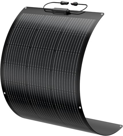 BougeRV Panneau solaire flexible fibre de verre 270° ETFE haute efficacité monocristallin IP68 12V pour camping-car, voiture, bateau, yacht, jardin, balcon, batteries