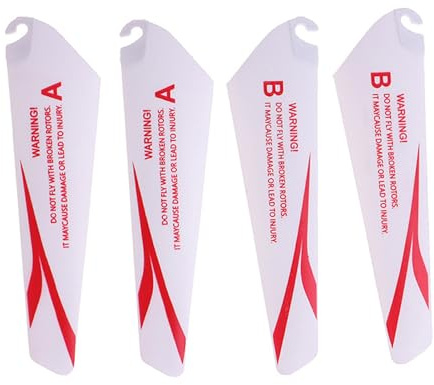 wueiooskj 4 Stück einfach zu installierende Ersatzteile für ferngesteuerte Hubschrauber Propellerblätter, Zubehör, ABS Hubschrauberblatt, Rot