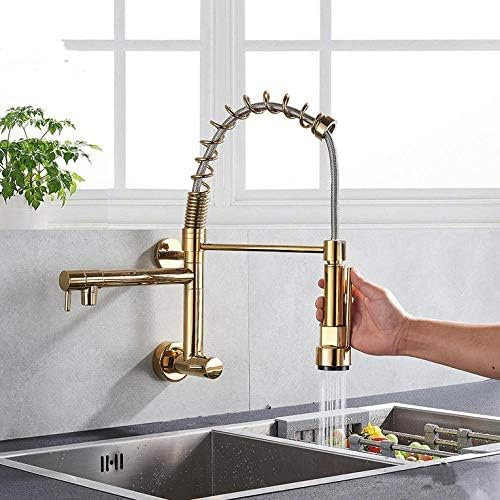 Küchenarmatur, Einhand-Kaltwasserhahn Für Die Küche, Wandmontage, Einlochmontage, Herunterziehbarer Wasserhahn Mit Schwenkbarem Auslauf