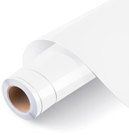 LOKLIK Self Adhesive Vinyl Roll, 30.5 x 180cm - Glossy White | Permanent Vinyl for Signs, Decals and Crafts, Resistant to Outdoor Conditions and Washing, Crafting Material, Personalised