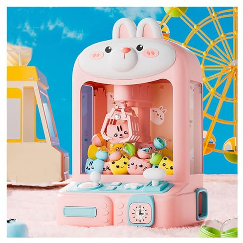 TYBEITAO Candy Grabber avec Lumières Et Musique,30 Peluches Et 10 Gashapons ， Machine à Griffes pour Les Cadeaux De Fête d'anniversaire,Rabbit